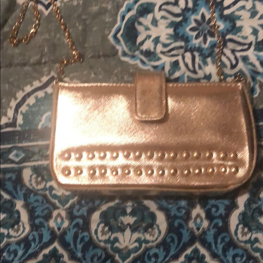 Gold clutch purse